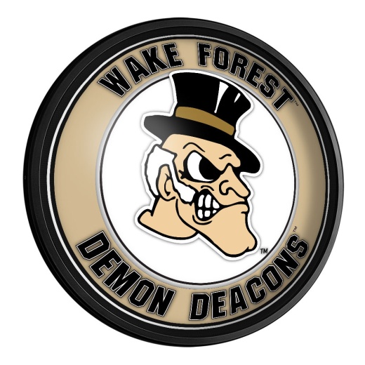 Wake Forest Demon Deacons: Mascot Round Slimline Lighted Wall Sign