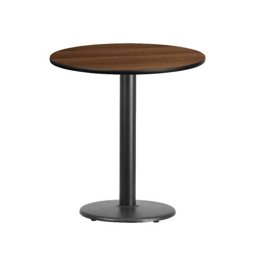 Graniss 24'' Round Walnut Laminate Table Top With 18'' Round Table Height Base