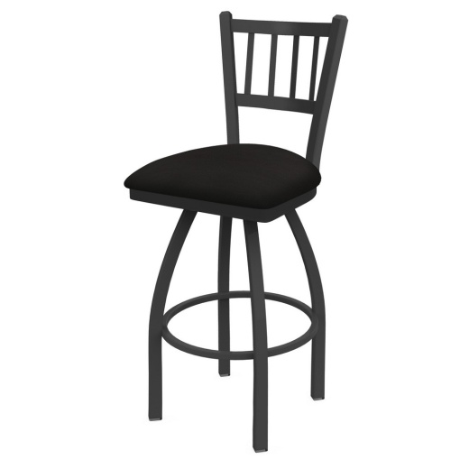 810 Contessa Swivel Stool With Pewter Finish And Canter Espresso Seat