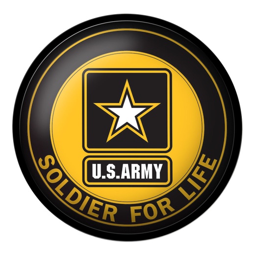 Us Army: Soldier For Life Modern Disc Wall Sign Black