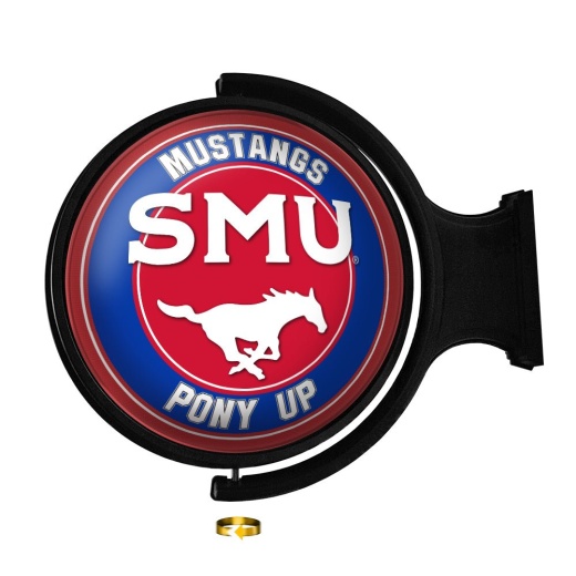 Smu Southern Methodist Mustangs Rotating Illuminated Team Spirit Wall Signround