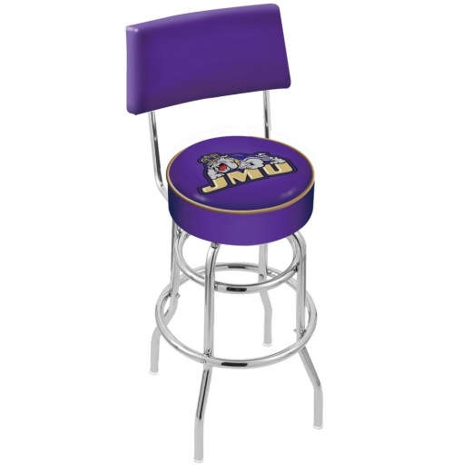 L7c4 Chrome Double Ring James Madison Swivel Bar Stool With A Back By Holland Bar Stool Company