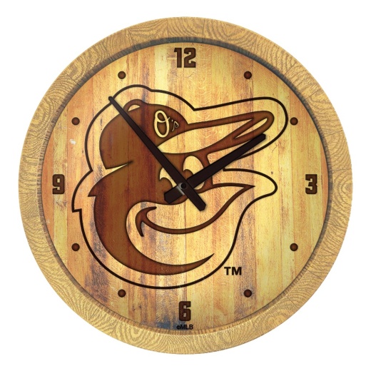 Baltimore Orioles: Branded "Faux" Barrel Top Clock