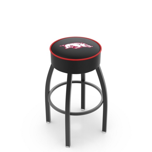 L8b1 4" Arkansas Cushion Seat With Black Wrinkle Base Swivel Bar Stool By Holland Bar Stool Company