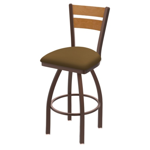 832 Thor Swivel Stool With Bronze Finish, Medium Back And Canter Saddle Seat