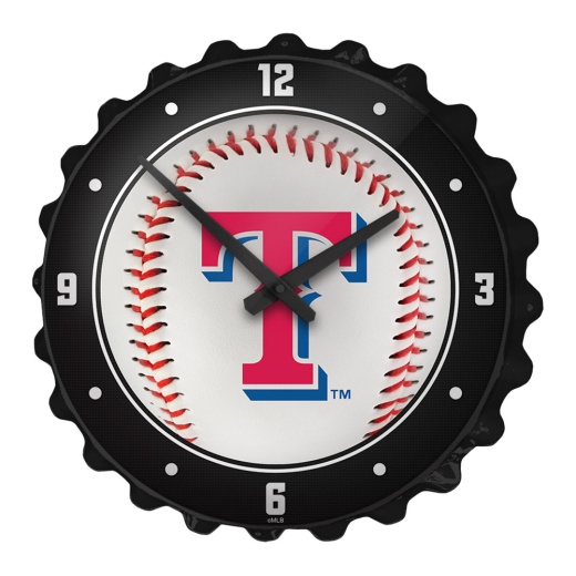 Texas Rangers: Baseball Bottle Cap Wall Clock