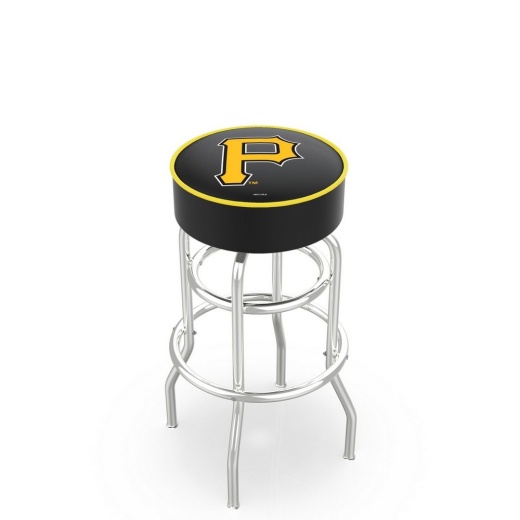 L7c1 Pittsburgh Pirates Doubleing Swivel Stool With Chrome Finish By Hbs