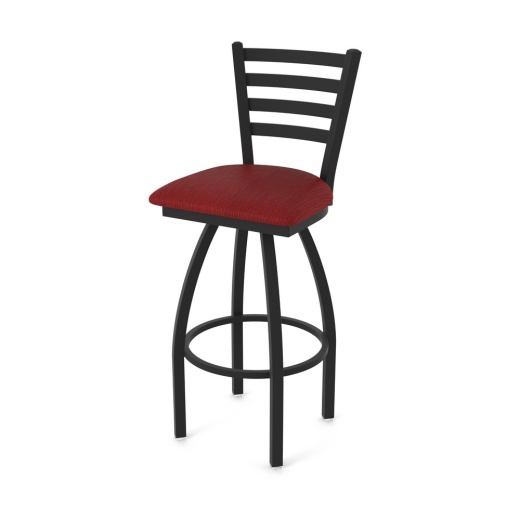 410 Jackie 36" Swivel Bar Stool With Black Wrinkle Finish And Graph Ruby Seat