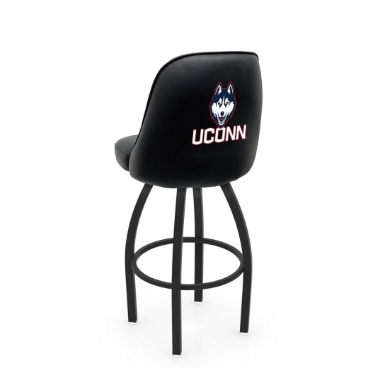 L048 Logo Grizzly Connecticut Swivel Stool With Black Wrinkle Finish By Holland Stool Co