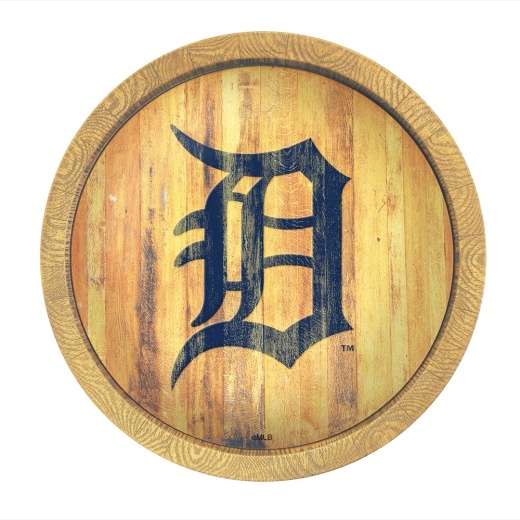 Detroit Tigers: Logo Weathered "Faux" Barrel Top Sign