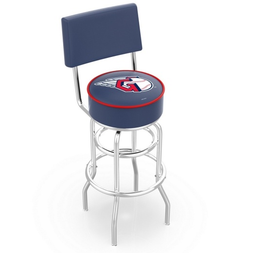 L7c4 Cleveland Guardians Doubleing Swivel Stool With Chrome Finish By Hbs
