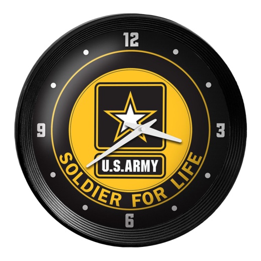 Us Army: Soldier For Life Ribbed Frame Wall Clock