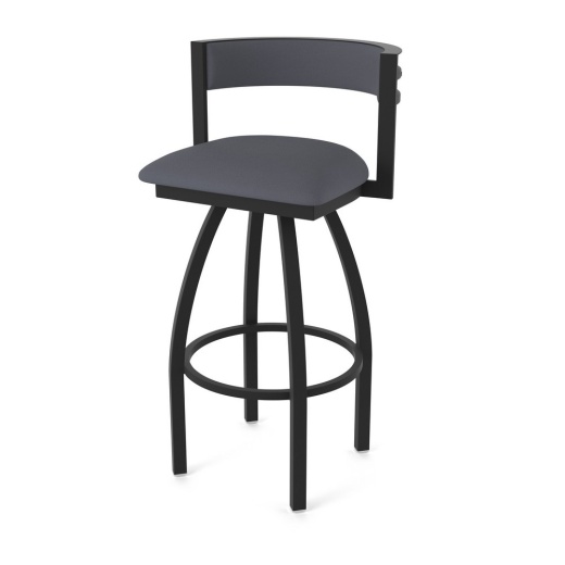 861 Artemis Swivel Stool With Black Wrinkle Finish And Canter Storm Seat And Back