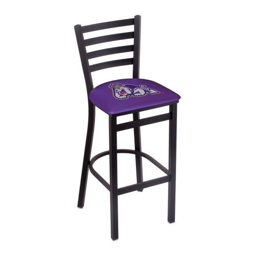 L004 James Madison 30" Stationary Bar Stool With Black Wrinkle Finish