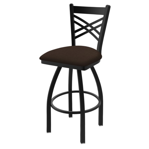 820 Catalina Swivel Stool With Black Wrinkle Finish And Rein Coffee Seat