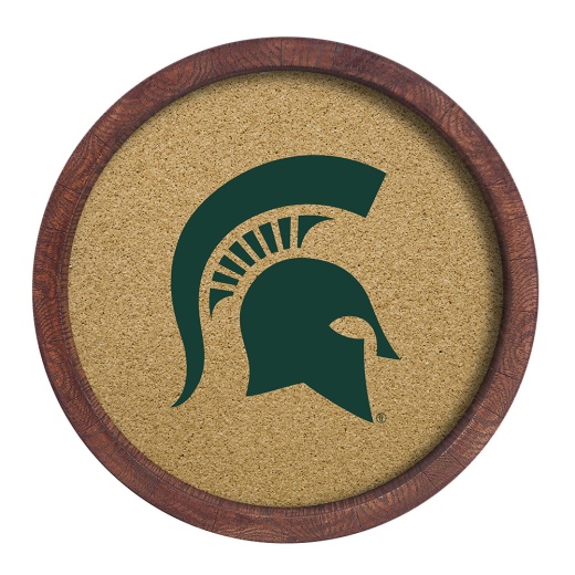 Michigan State Spartans: "Faux" Barrel Framed Cork Board