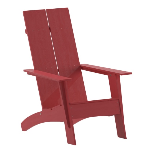 Sawyer Modern Commercial 2Slat Back Adirondack Chair Red Commercial Allweather Poly Resin Lounge Chair