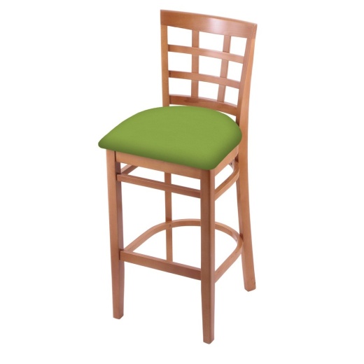 3130 Stool With Medium Finish And Canter Kiwi Green Seat