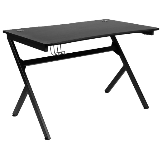 Duncan Gaming Desk 45.25" X 29" Computer Table Gamer Workstation With Headphone Holder And 2 Cable Management Holes