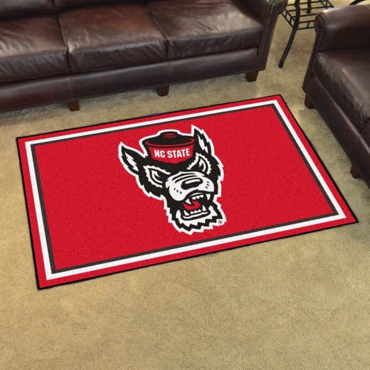 Nc State Wolfpack 4Ft. X 6Ft. Plush Area Rug, Wolf Logo