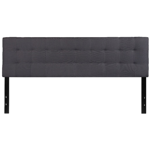 Bedford Tufted Upholstered King Size Headboard In Dark Gray Fabric