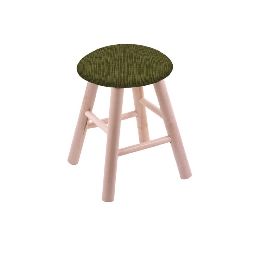 Maple Round Cushion Swivel Stool With Smooth Legs, Natural Finish, And Graph Parrot Seat
