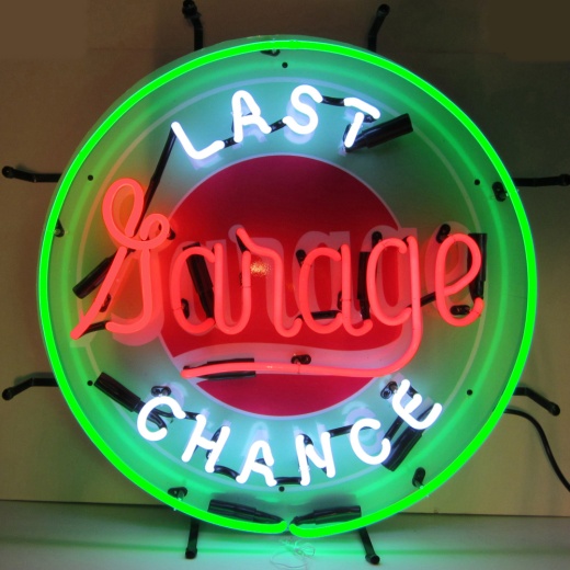 Gas Last Chance Garage Neon Sign