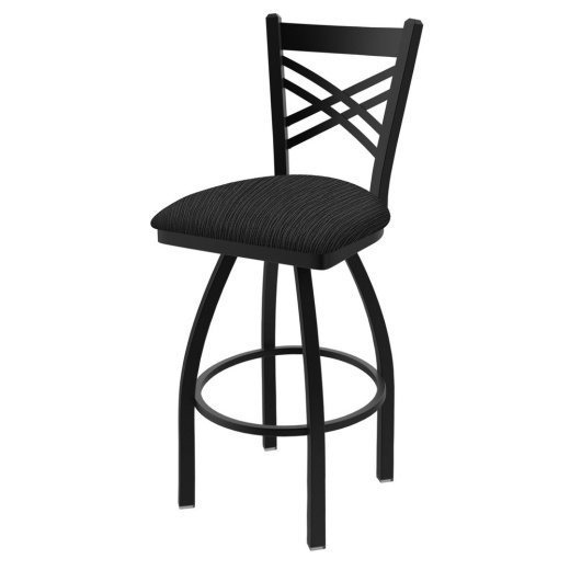 820 Catalina Swivel Stool With Black Wrinkle Finish And Graph Coal Seat