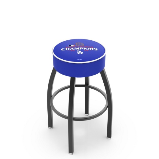 L8b1 Los Angeles Dodgers 2024 World Series Champions Swivel Stool With Black Wrinkle Finish By Holland Bar Stool Co