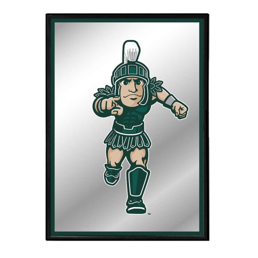 Michigan State Spartans: Sparty Framed Mirrored Wall Sign