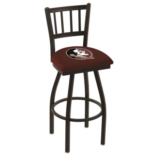 L018 Black Wrinkle Florida State (Head) Swivel Bar Stool With Jailhouse Style Back By Holland Bar Stool Co