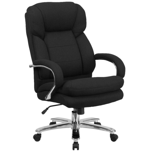 Hercules Series 24/7 Intensive Use Big & Tall 500 Lb. Rated Black Fabric Executive Ergonomic Office Chair With Loop Arms