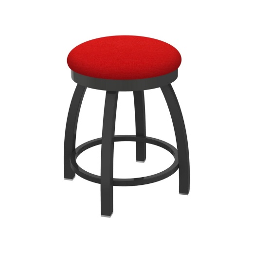 802 Misha 18" Swivel Vanity Stool With Pewter Finish And Canter Red Seat