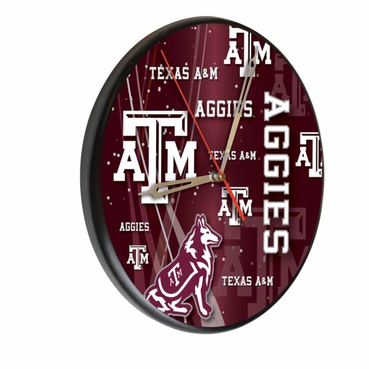 Texas A&M Digitally Printed Wood Clock By The Holland Bar Stool Co