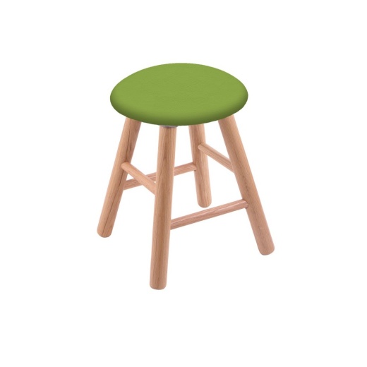 Oak Round Cushion Swivel Stool With Smooth Legs, Natural Finish, And Canter Kiwi Green Seat