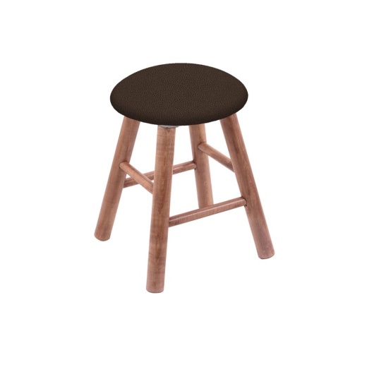 Maple Round Cushion Swivel Stool With Smooth Legs, Medium Finish, And Rein Coffee Seat