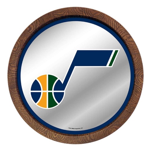 Utah Jazz: "Faux" Barrel Top Mirrored Wall Sign
