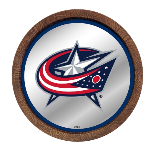 Columbus Blue Jackets: Barrel Top Mirrored Wall Sign