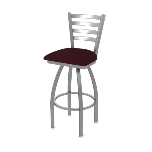 410 Jackie Swivel Stool With Stainless Finish And Canter Bordeaux Seat