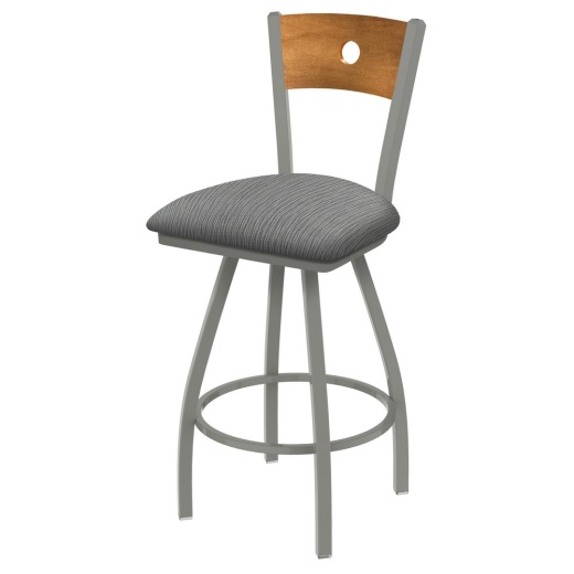 Xl 830 Voltaire Swivel Stool With Anodized Nickel Finish, Medium Back, And Graph Alpine Seat