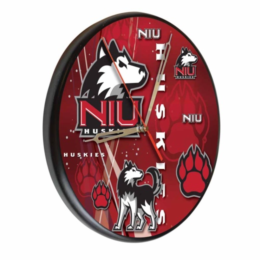 Northern Illinois Digitally Printed Wood Clock By The Holland Bar Stool Co