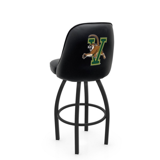 L048 Logo Grizzly Vermont Swivel Stool With Black Wrinkle Finish By Holland Stool Co