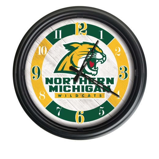 Northern Michigan University Indoor/Outdoor Led Wall Clock By Holland Bar Stool Co