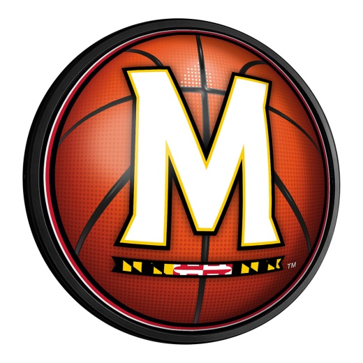Maryland Terrapins: Basketball Round Slimline Lighted Wall Sign