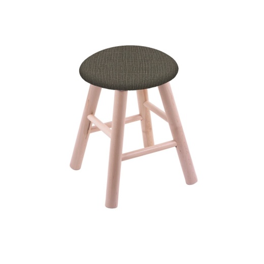 Maple Round Cushion Swivel Stool With Smooth Legs, Natural Finish, And Graph Chalice Seat