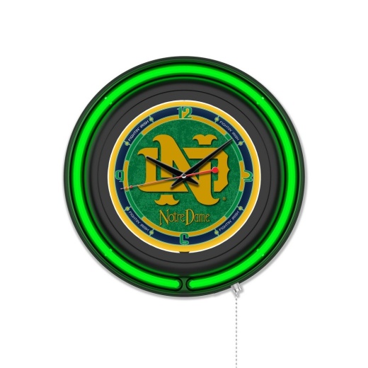 Notre Dame (Vintage) Double Neon Wall Clock By Holland Bar Stool Company