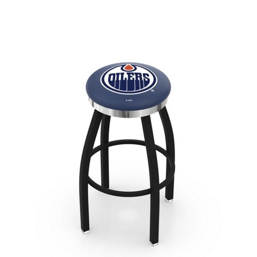 L8b2c Black Wrinkle Edmonton Oilers Swivel Bar Stool With Chrome Accent Ring By Holland Bar Stool Company