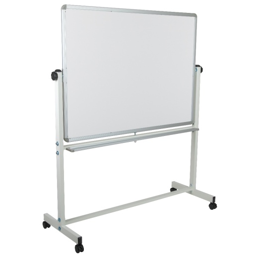 Hercules Series 53"W X 62.5"H Doublesided Mobile White Board With Pen Tray