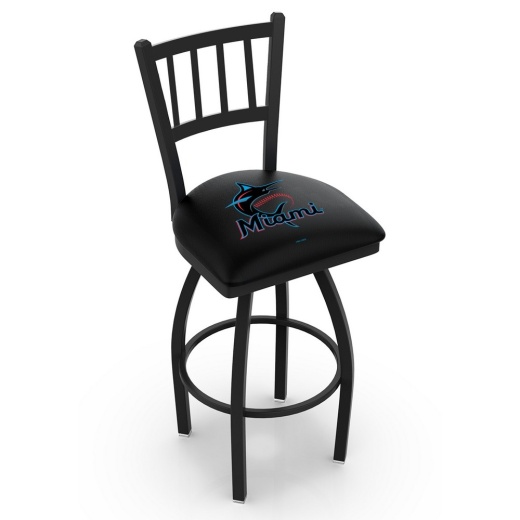 L018 Miami Marlins Swivel Stool With Black Wrinkle Finish By Hbs