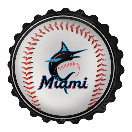 Miami Marlins: Baseball Bottle Cap Wall Sign